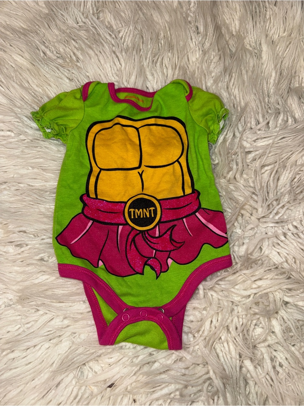 Nickelodeon Green and Pink TMNT Baby One-Piece Bodysuit